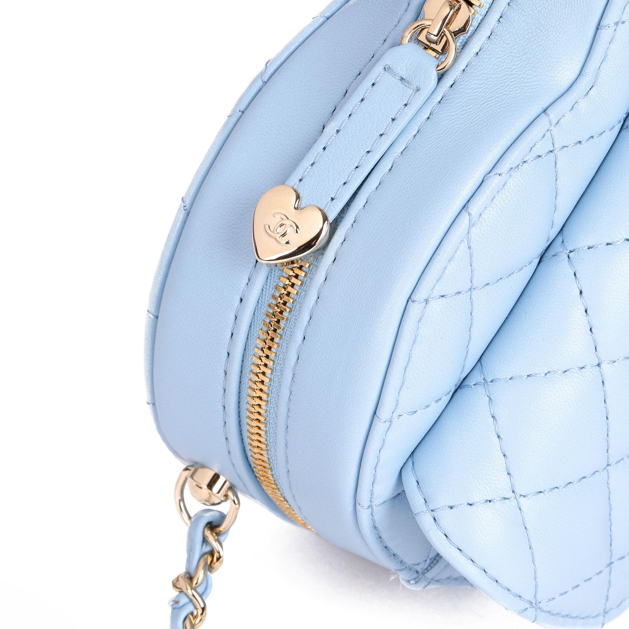 Women's CHANEL Blue Quilted Lambskin Leather Heart Bag 