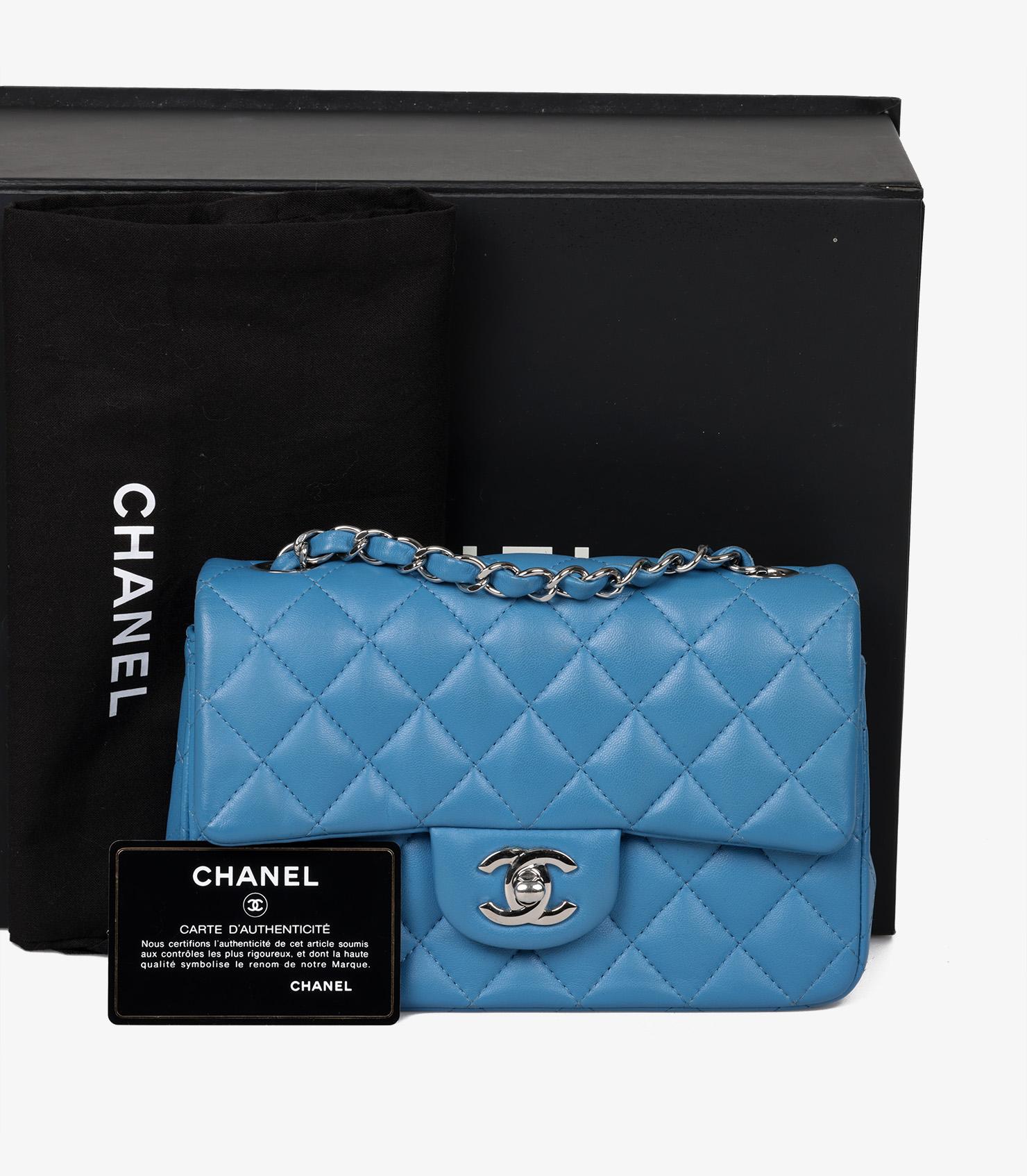 Chanel Blue Quilted Lambskin Rectangular Mini Flap Bag 7