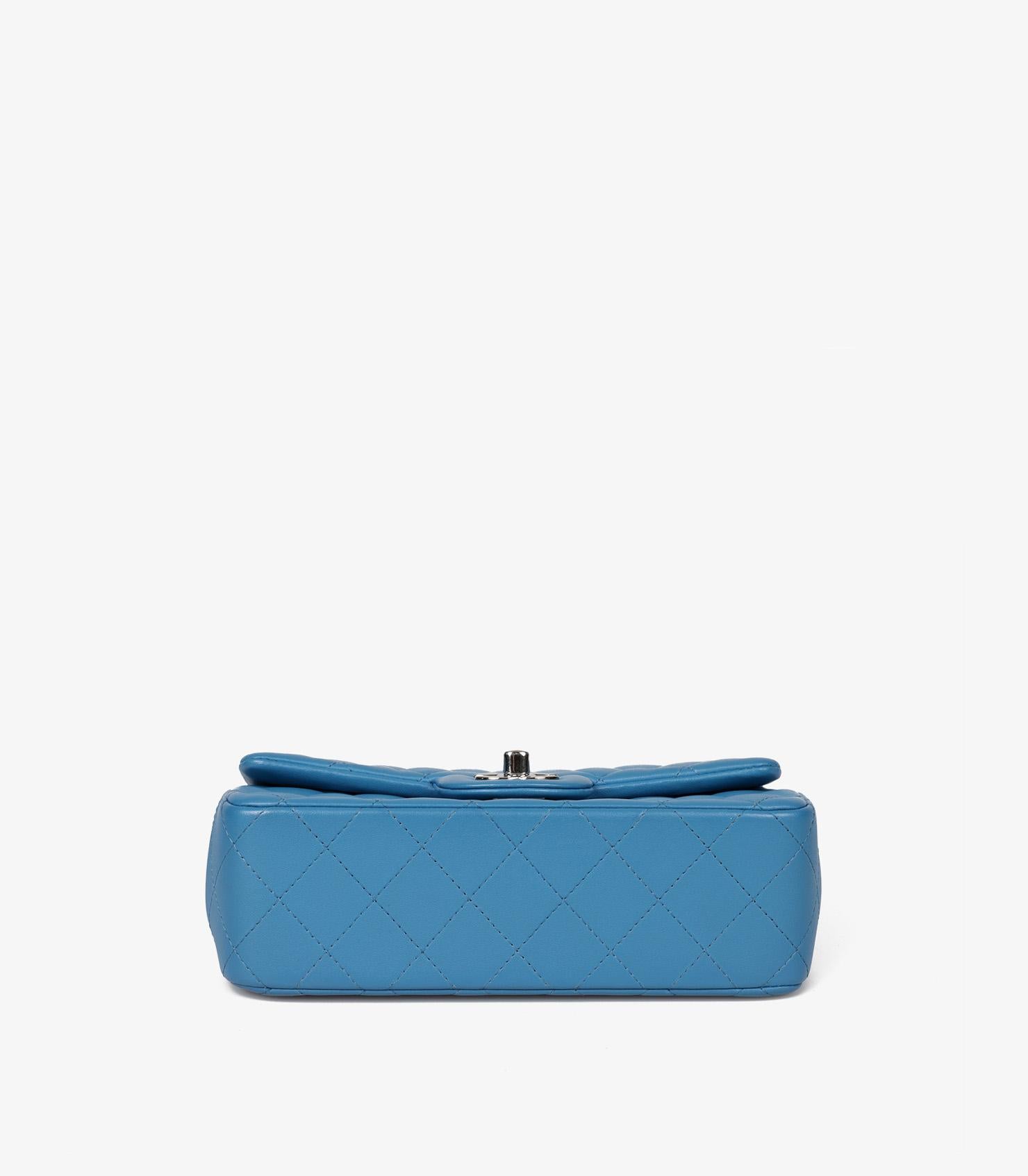Chanel Blue Quilted Lambskin Rectangular Mini Flap Bag 3