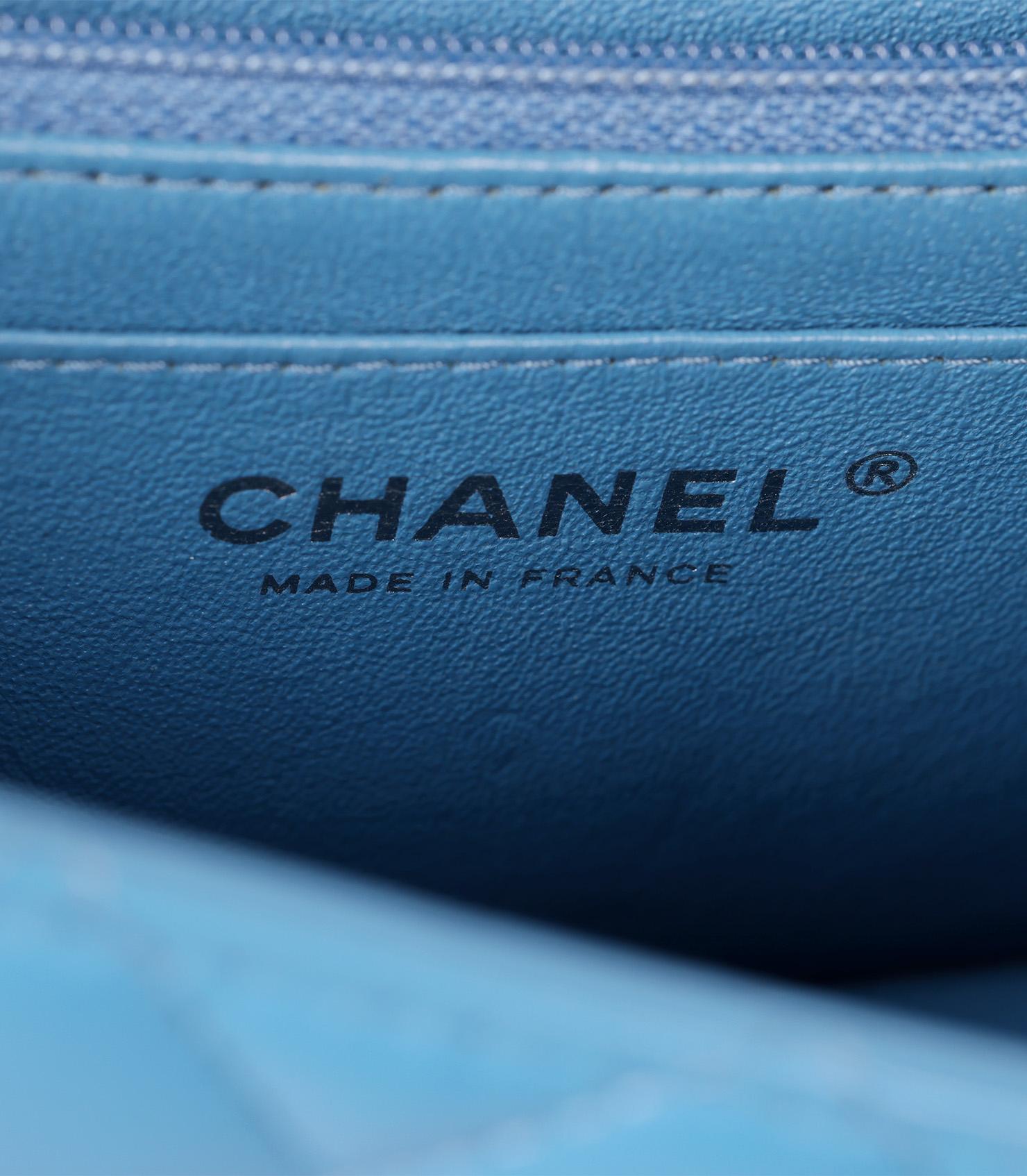 Chanel Blue Quilted Lambskin Rectangular Mini Flap Bag 5