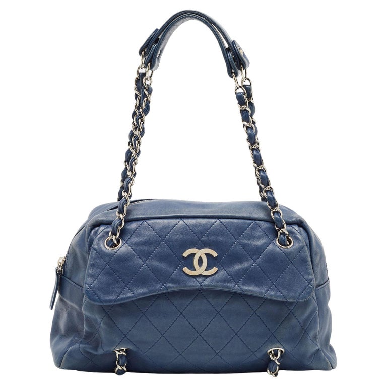 Chanel Blue Quilted Leather CC Front Pocket Bag at 1stDibs