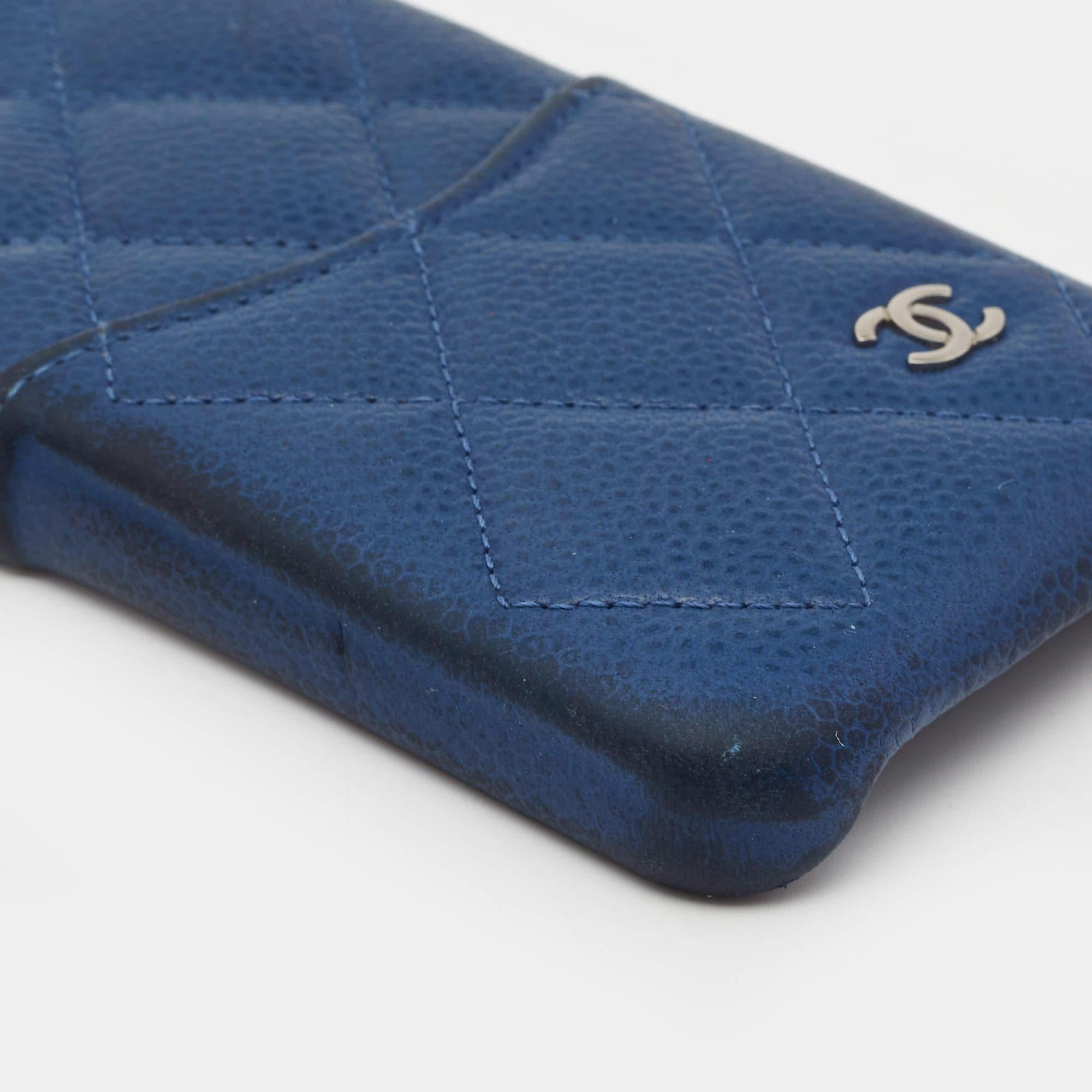 Chanel Blue Quilted Leather CC iphone 11 Pro Cover 1