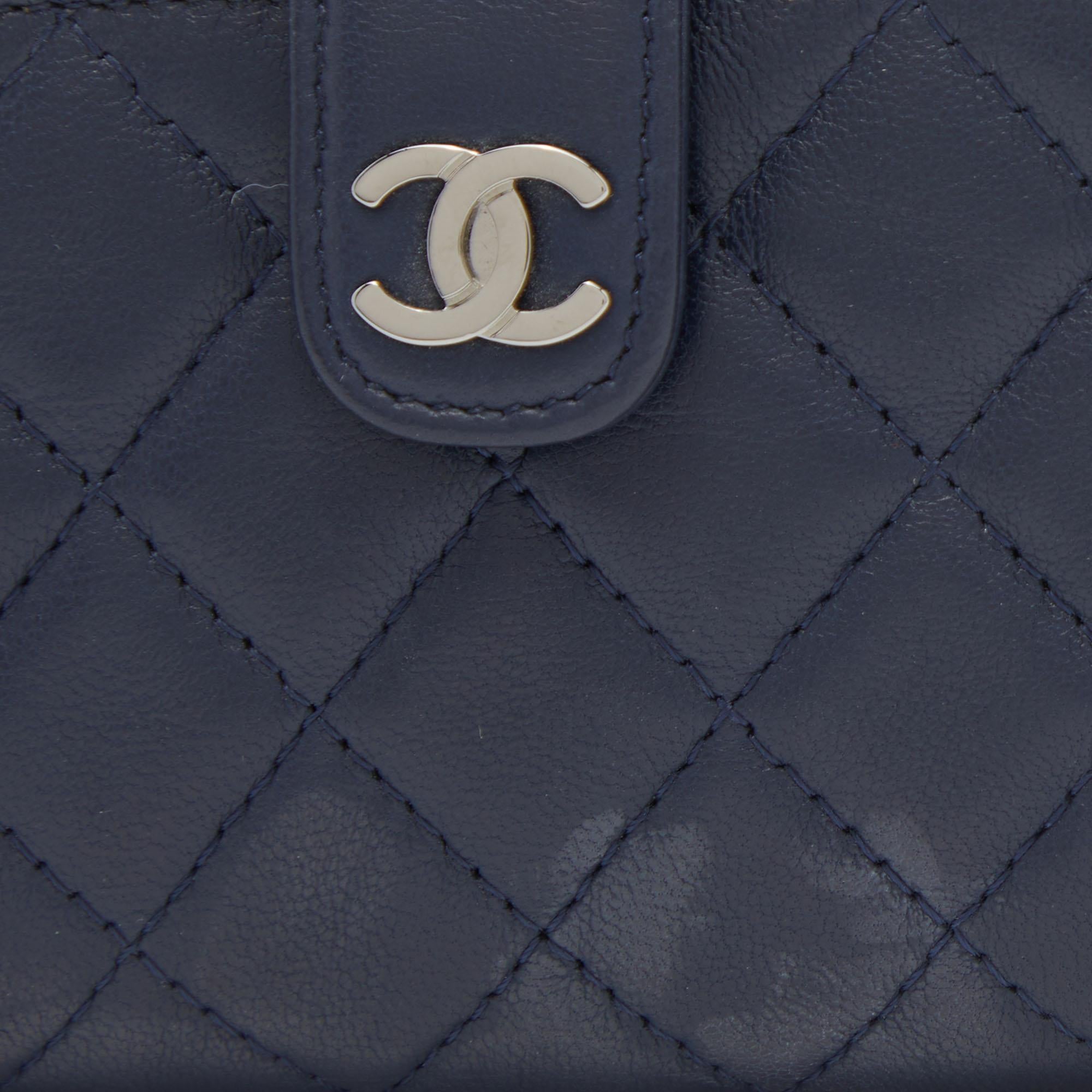 Chanel Blue Quilted Leather CC Phone Pouch 1