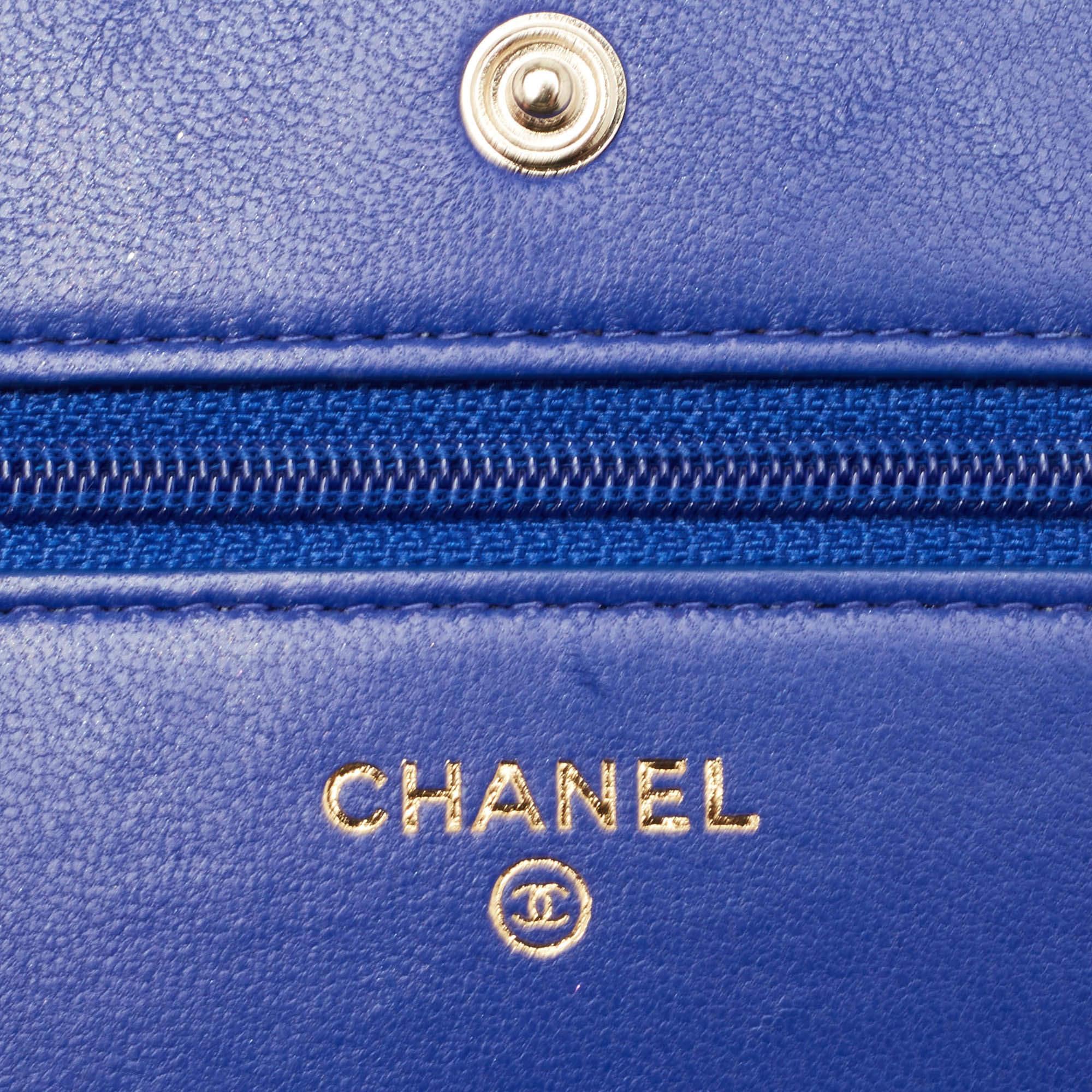 Chanel Blue Quilted Leather Classic WOC Bag 8