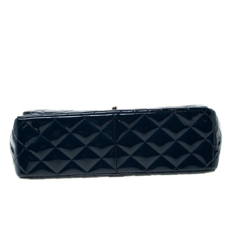 Chanel Blue Quilted Leather Jumbo Classic Double Flap Bag 5
