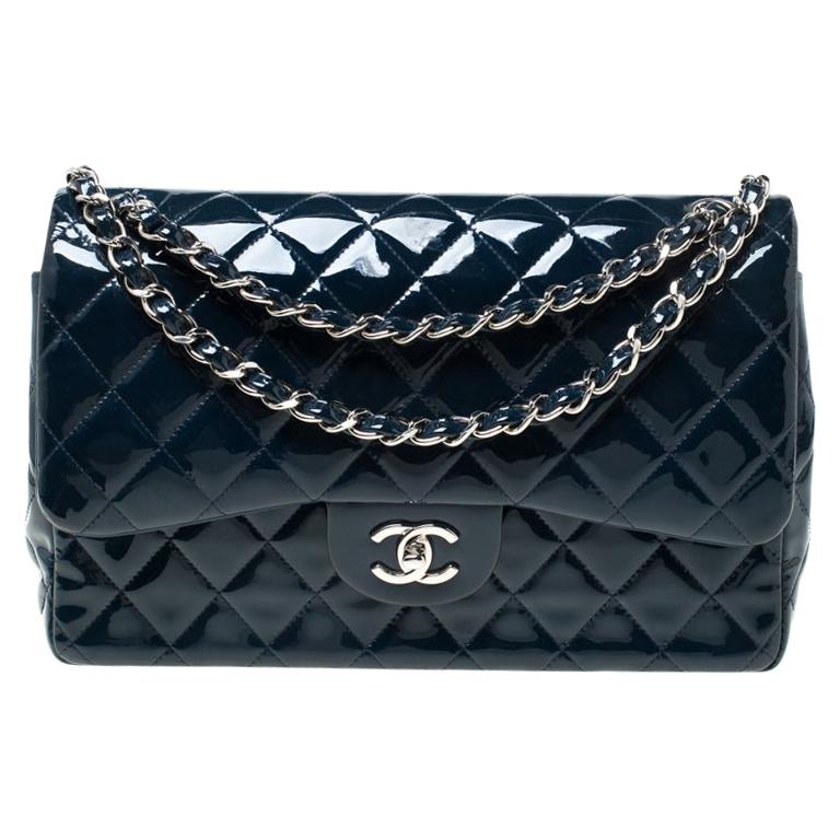 Chanel Blue Quilted Leather Jumbo Classic Double Flap Bag