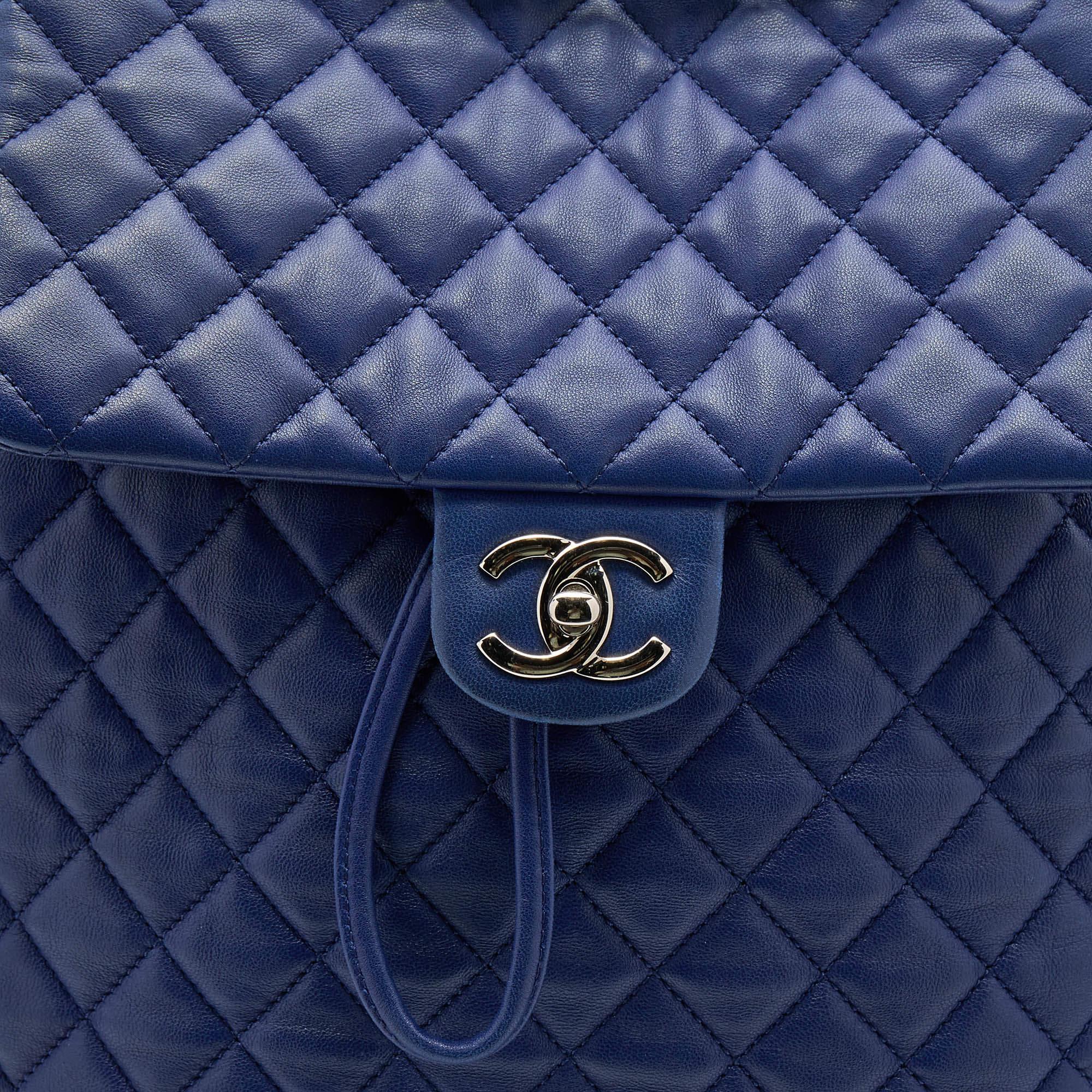 Chanel Blue Quilted Leather Large Urban Spirit Backpack 1