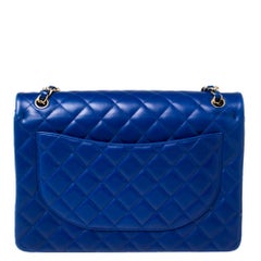 Chanel Blue Quilted Leather Maxi Classic Double Flap Bag