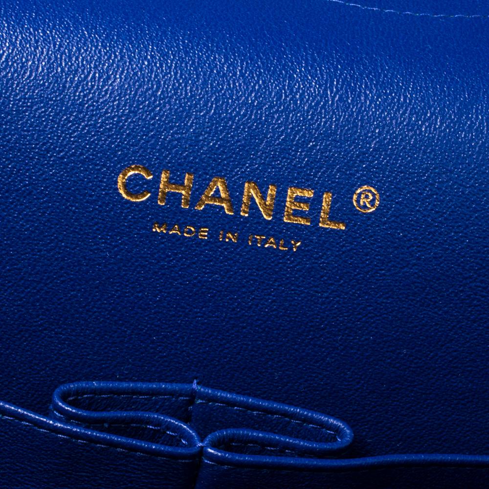 Chanel Blue Quilted Leather Maxi Classic Double Flap Bag 3