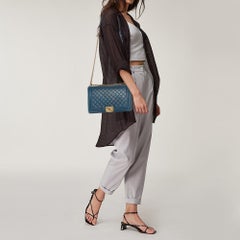 Chanel Blue Quilted Leather New Medium Boy Flap Bag