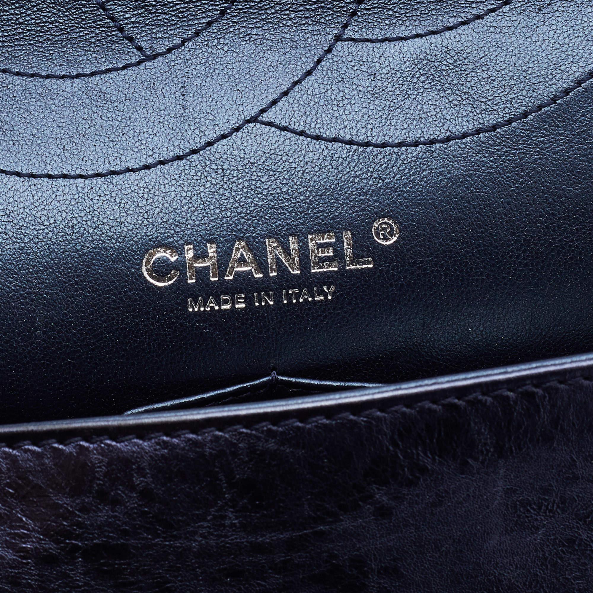 Chanel Blue Quilted Leather Reissue 2.55 Classic 227 Bag 4