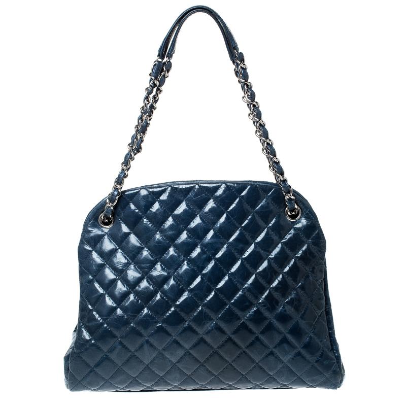 blue patent handbags