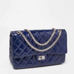 Chanel Blue Quilted Patent Leather Reissue 2.55 Classic 226 Flap Bag