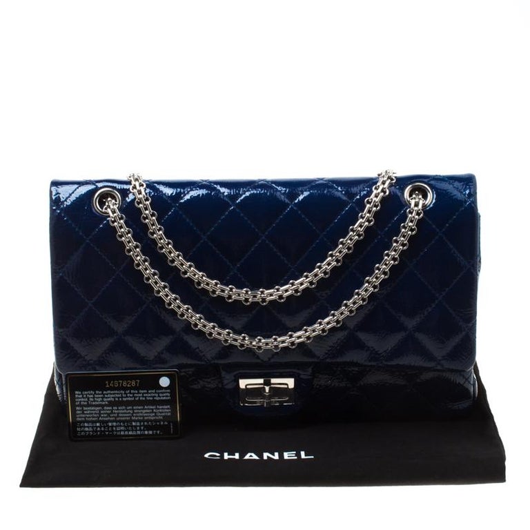 Chanel Blue Quilted Patent Leather Reissue 2.55 Classic 227 Flap Bag ...