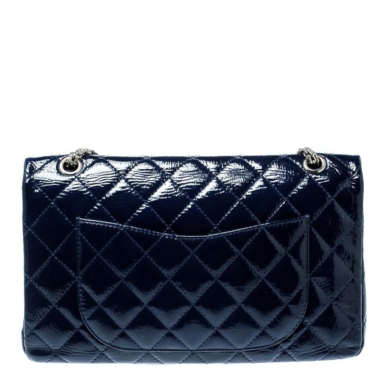 Chanel Blue Quilted Patent Leather Reissue 2.55 Classic 227 Flap Bag ...