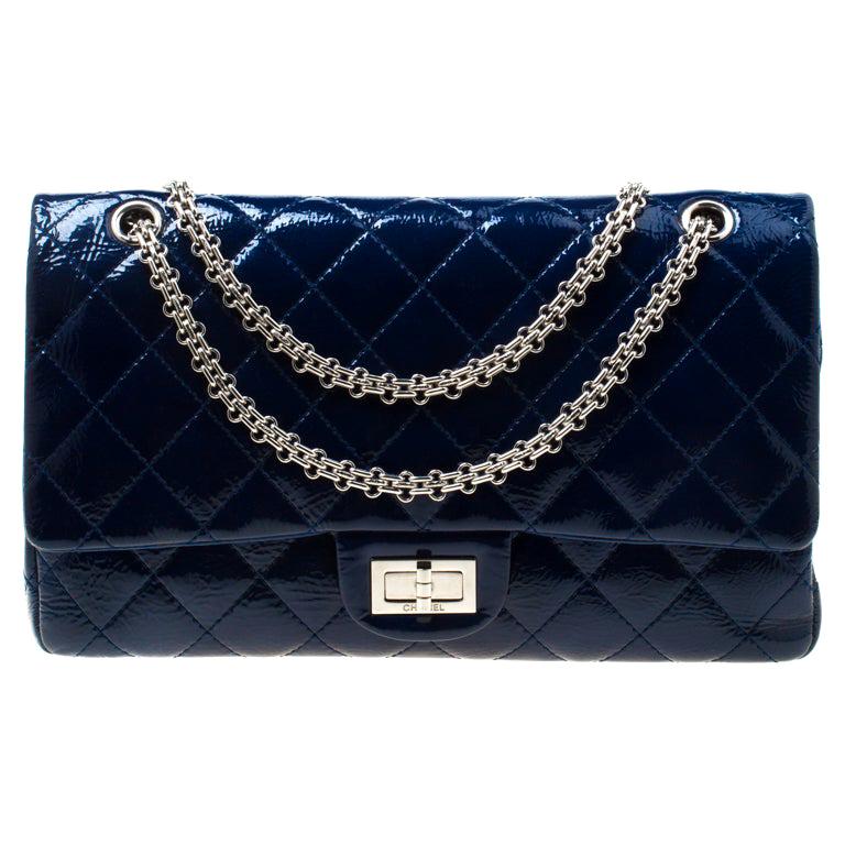 Chanel Blue Quilted Patent Leather Reissue 2.55 Classic 227 Flap Bag ...