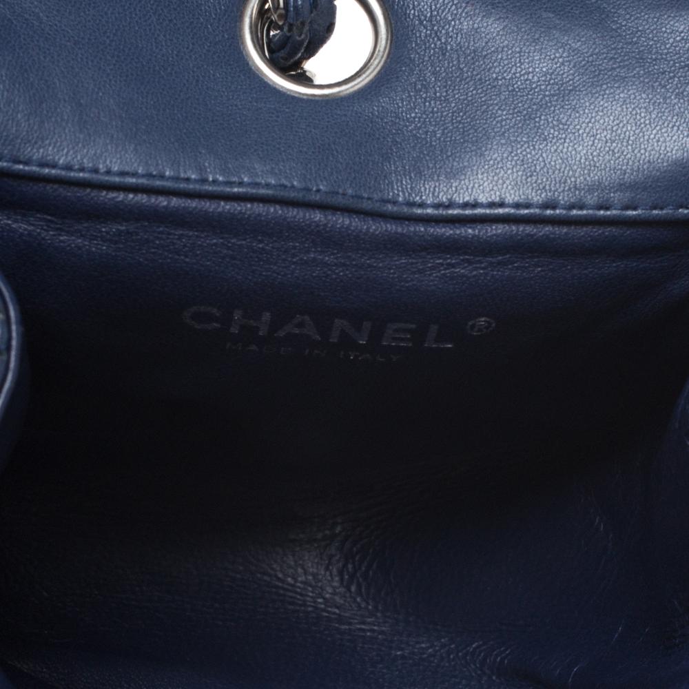 Chanel Blue Quilted Perforated Leather Mini Crossbody Bag 6