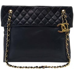 Chanel Blue Quilted Shopper Tote