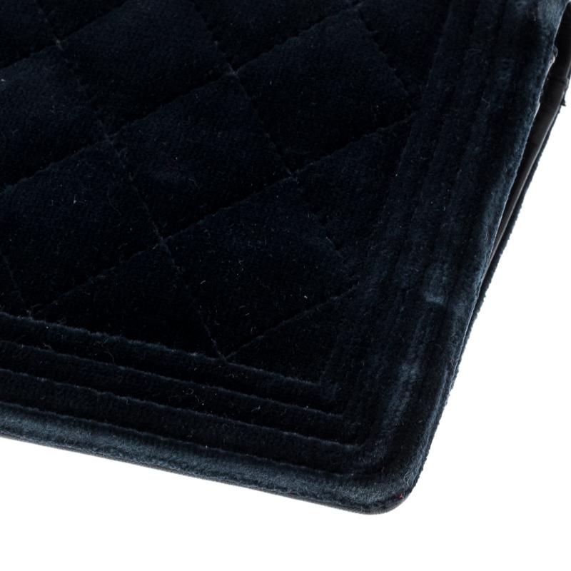 Chanel Blue Quilted Velvet Boy Long Flap Wallet 5