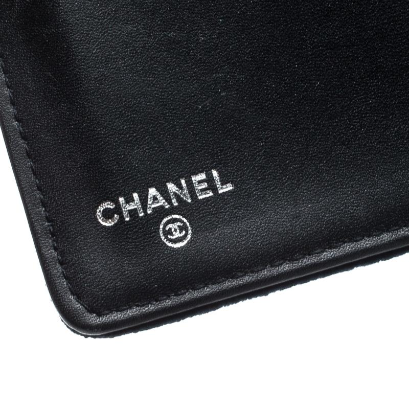 Chanel Blue Quilted Velvet Boy Long Flap Wallet 1