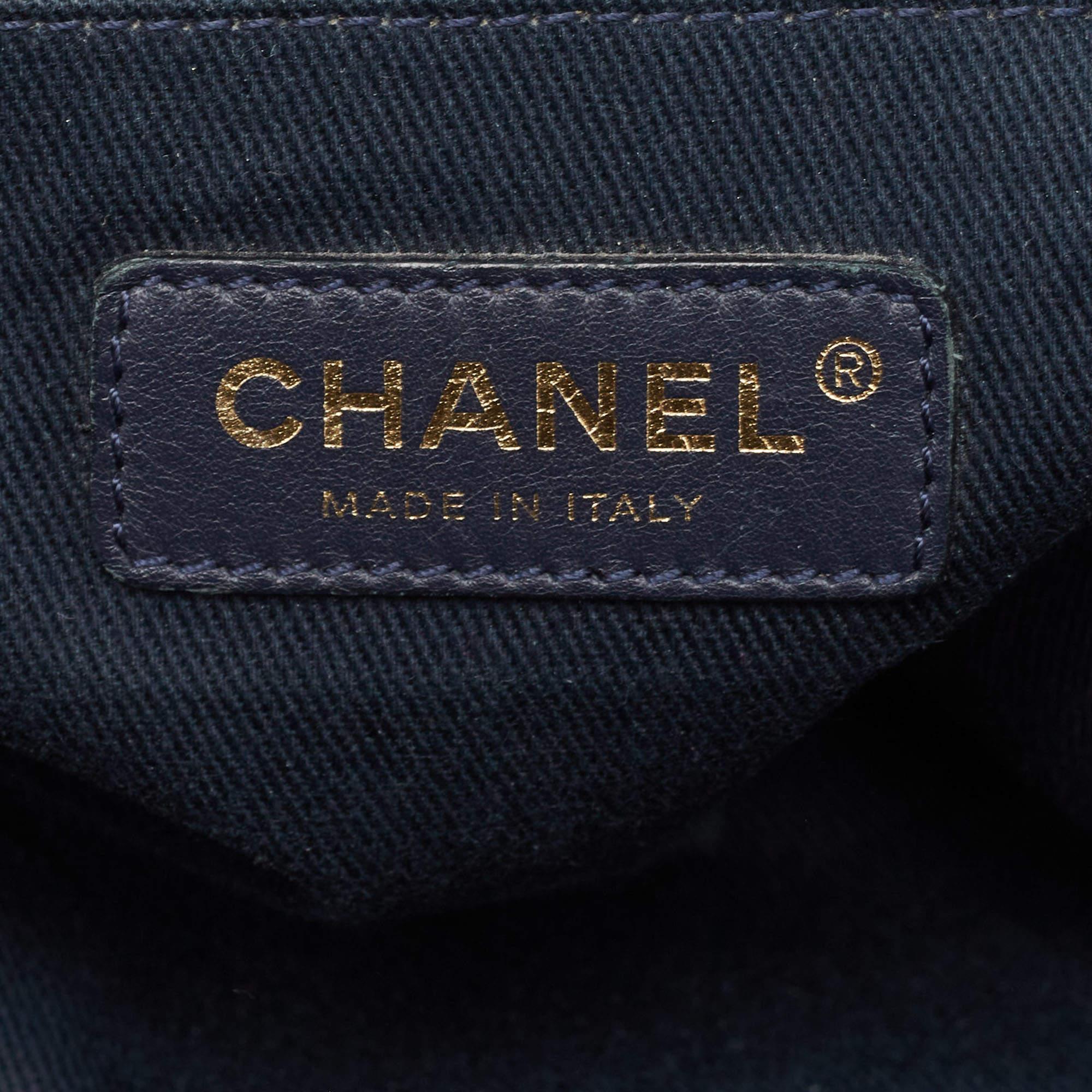 Chanel Blue Raffia and Leather Medium Deauville Tote 7