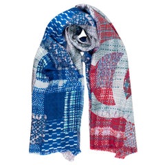 Chanel Blue & Red Cuba Collection Printed Silk Scarf