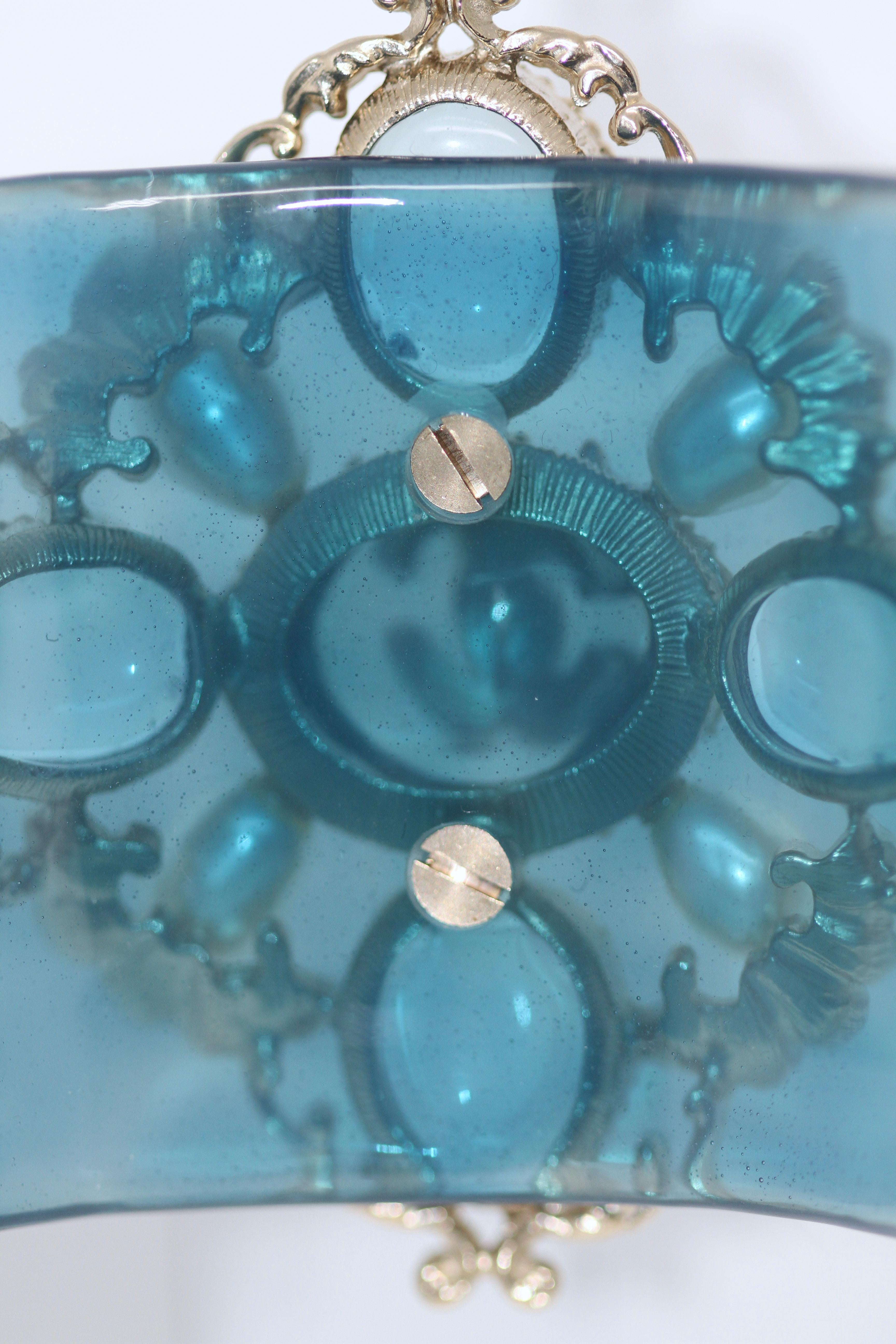 Chanel Blue Resin Versailles Cuff Bracelet 1