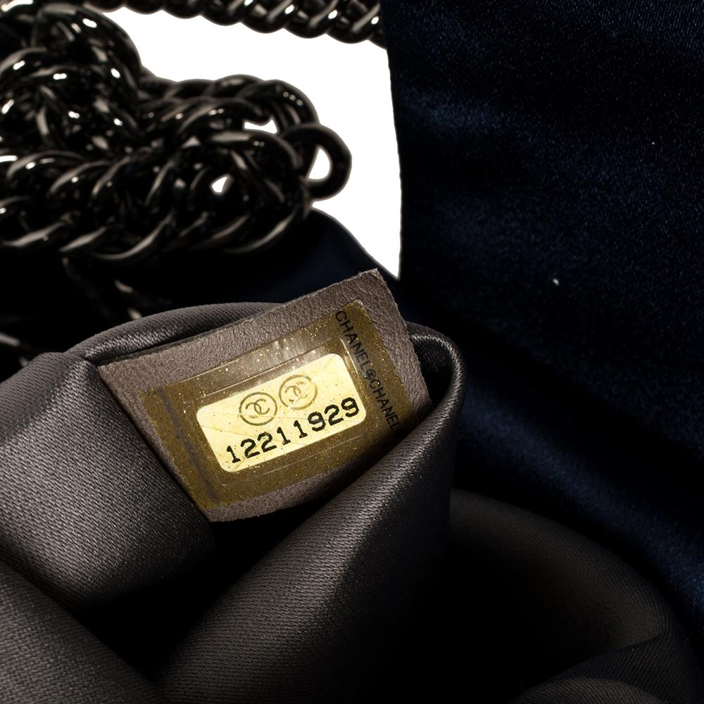 Chanel Blue Satin 2.55 Reissue Ribbon Shoulder Bag In Good Condition In Dubai, Al Qouz 2
