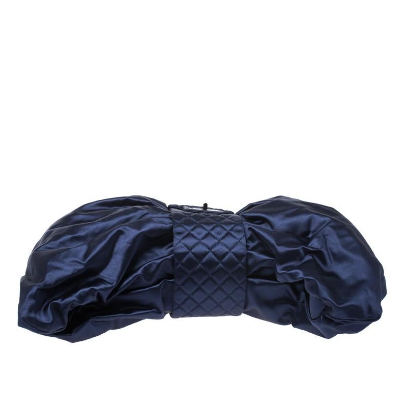 Chanel Blue Satin 2.55 Ribbon Shoulder Bag 1