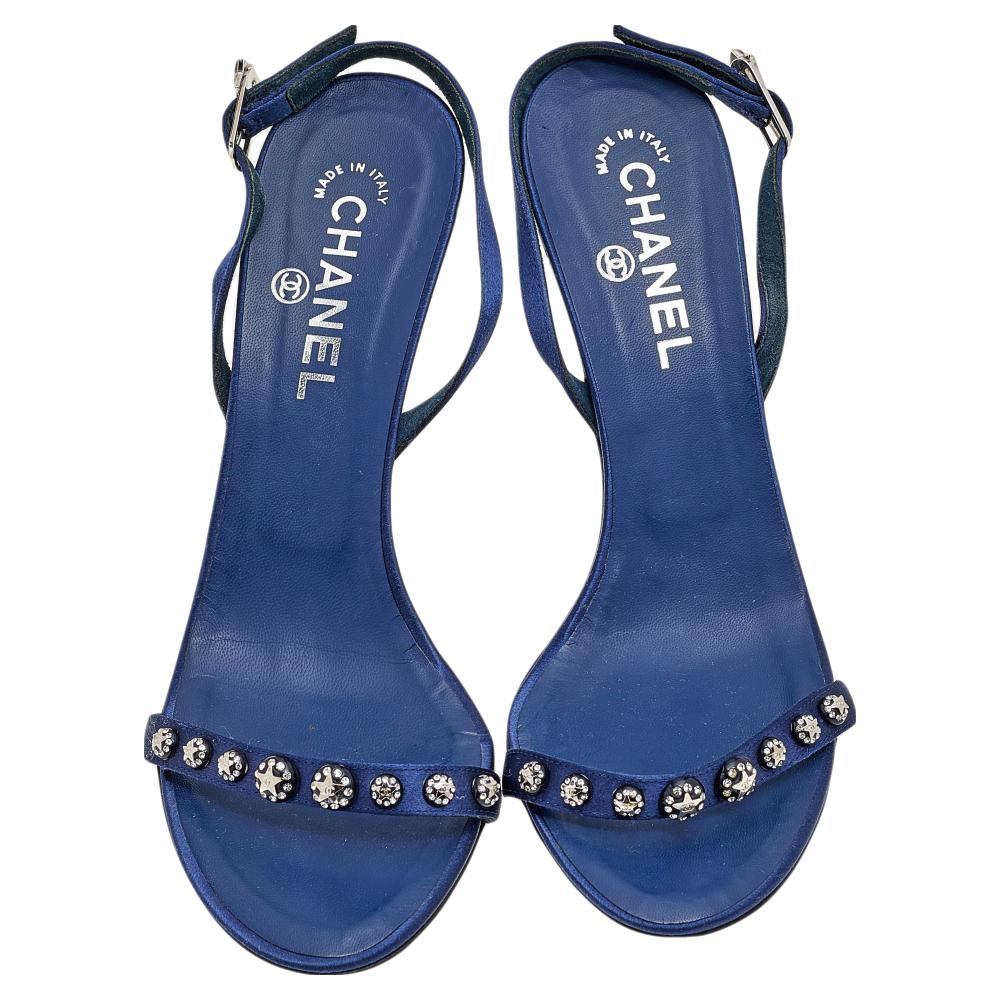 blue chanel sandals