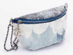 Chanel Blue Sequins Waterfall Belt Bag