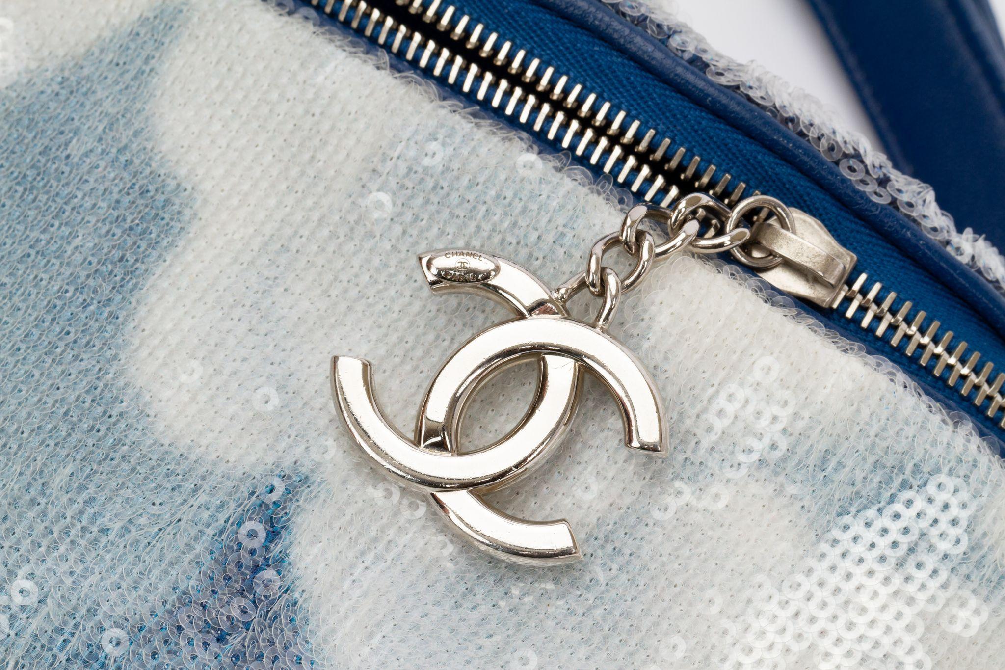 Chanel - Sac ceinture cascade à sequins bleus Pour femmes en vente