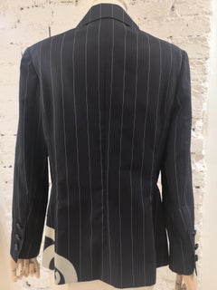 Chanel blue silk CC logo Blazer