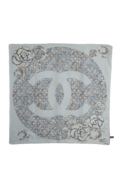 Chanel blue silk foulard
