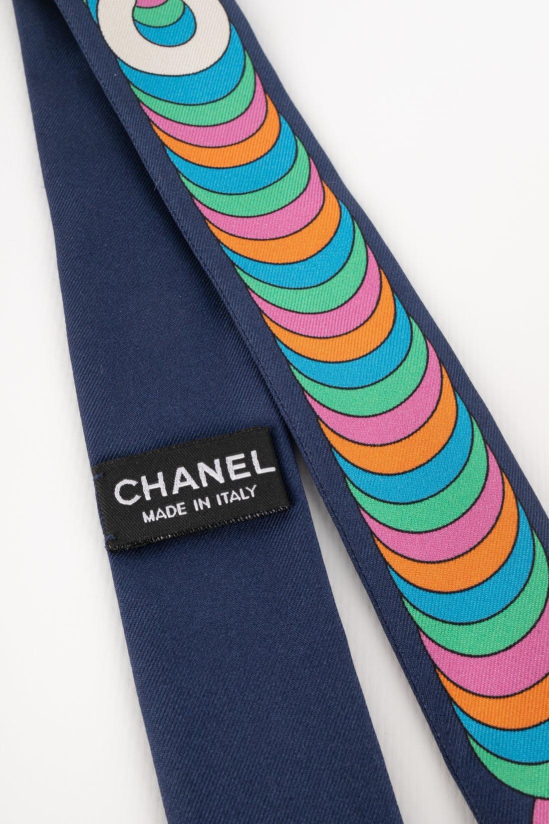 Chanel Blue Silk Slim Headband 1