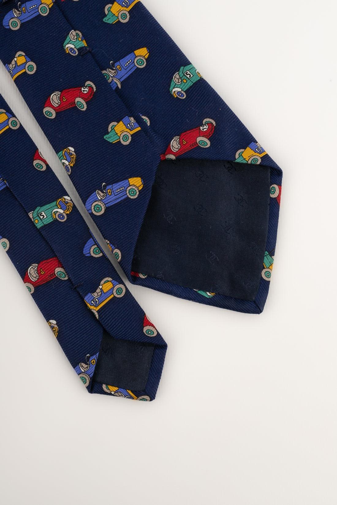 Chanel Blue Silk Tie For Sale 1