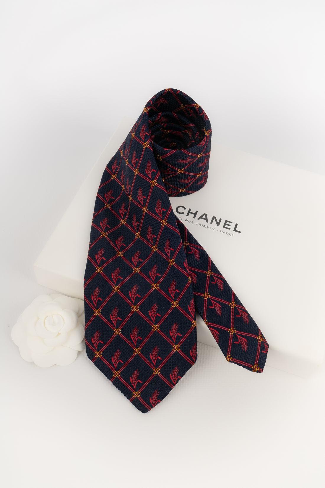 Chanel Blue Silk Tie For Sale 2