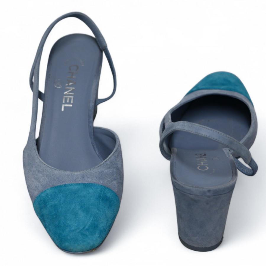 Chanel blau slingbacks Größe fr40 im Angebot 1