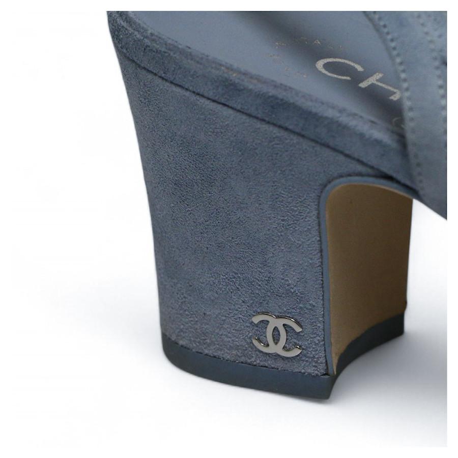 Chanel blau slingbacks Größe fr40 im Angebot 2
