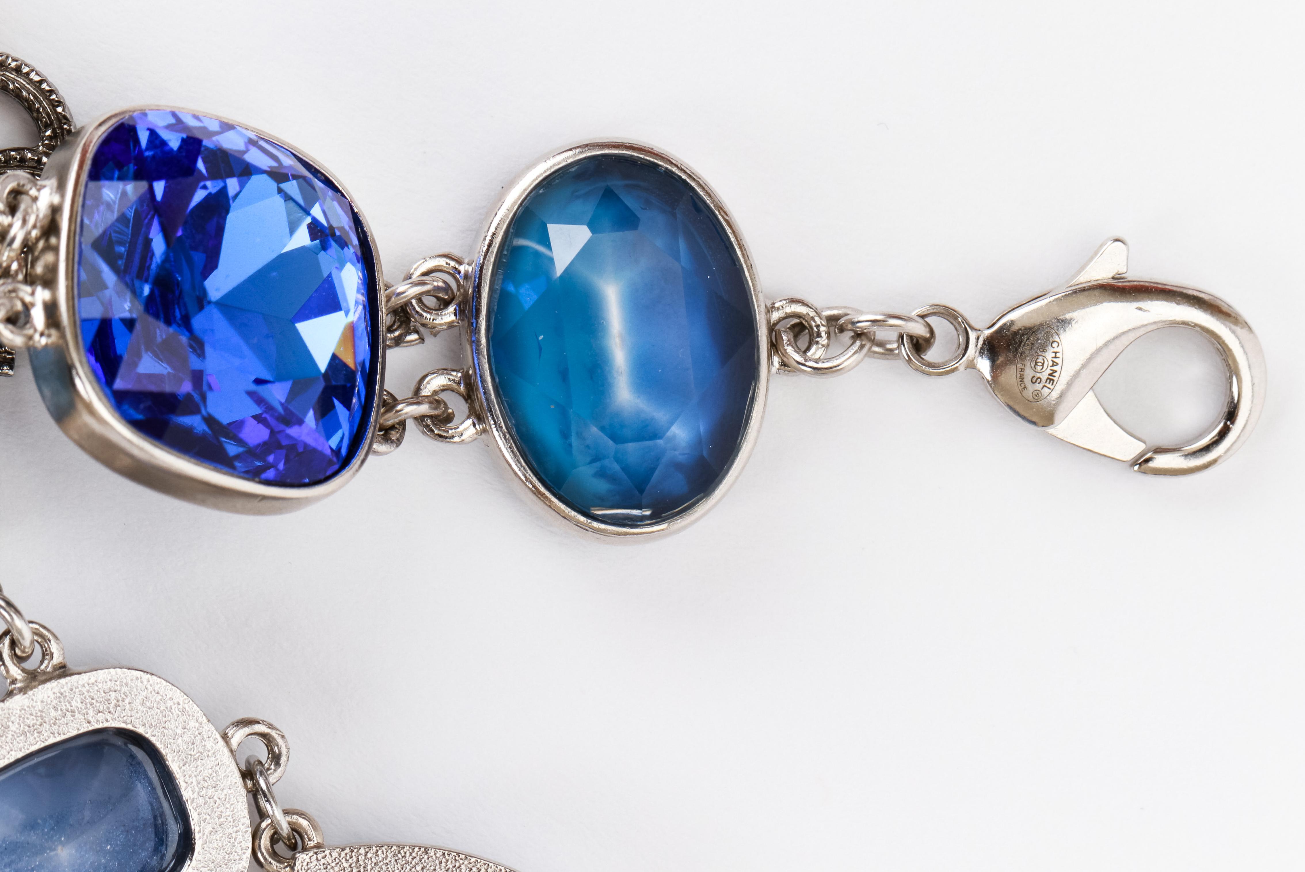 Women's Chanel Blue Stone Charm Bracelet For Sale