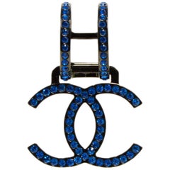 Chanel Blue Strass Crystal Single Clip On Earring
