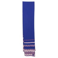 Chanel Blue Striped Knit Silk Blend Stole