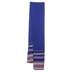 Chanel Blue Striped Knit Stole