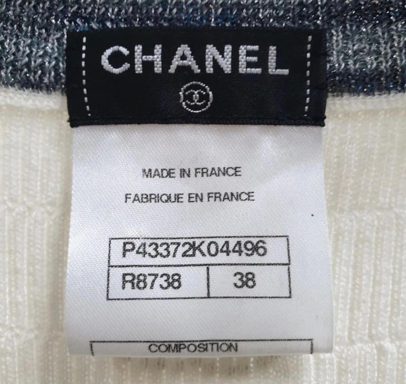 Women's Chanel Blue Stripped Tank Top 
