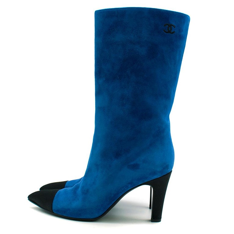 blue chanel boots 39