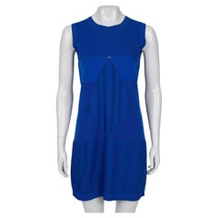 Chanel Blue Textured Straight-Cut Dress Sz.38