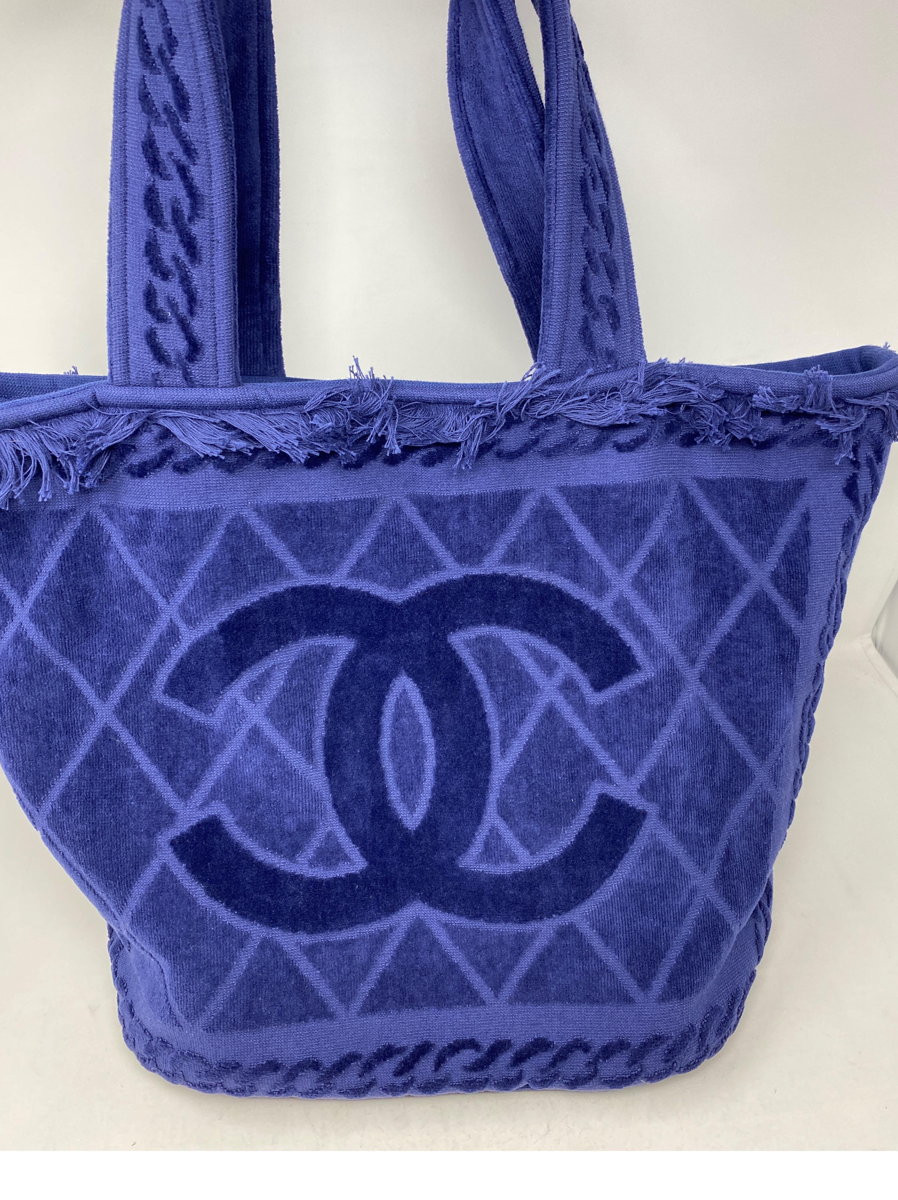 Chanel Blue Towel Tote Bag  8