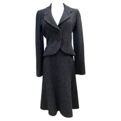 Chanel Blue Tweed 2-piece Skirt Suit