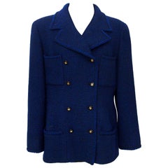 Chanel Blue Tweed Jacket