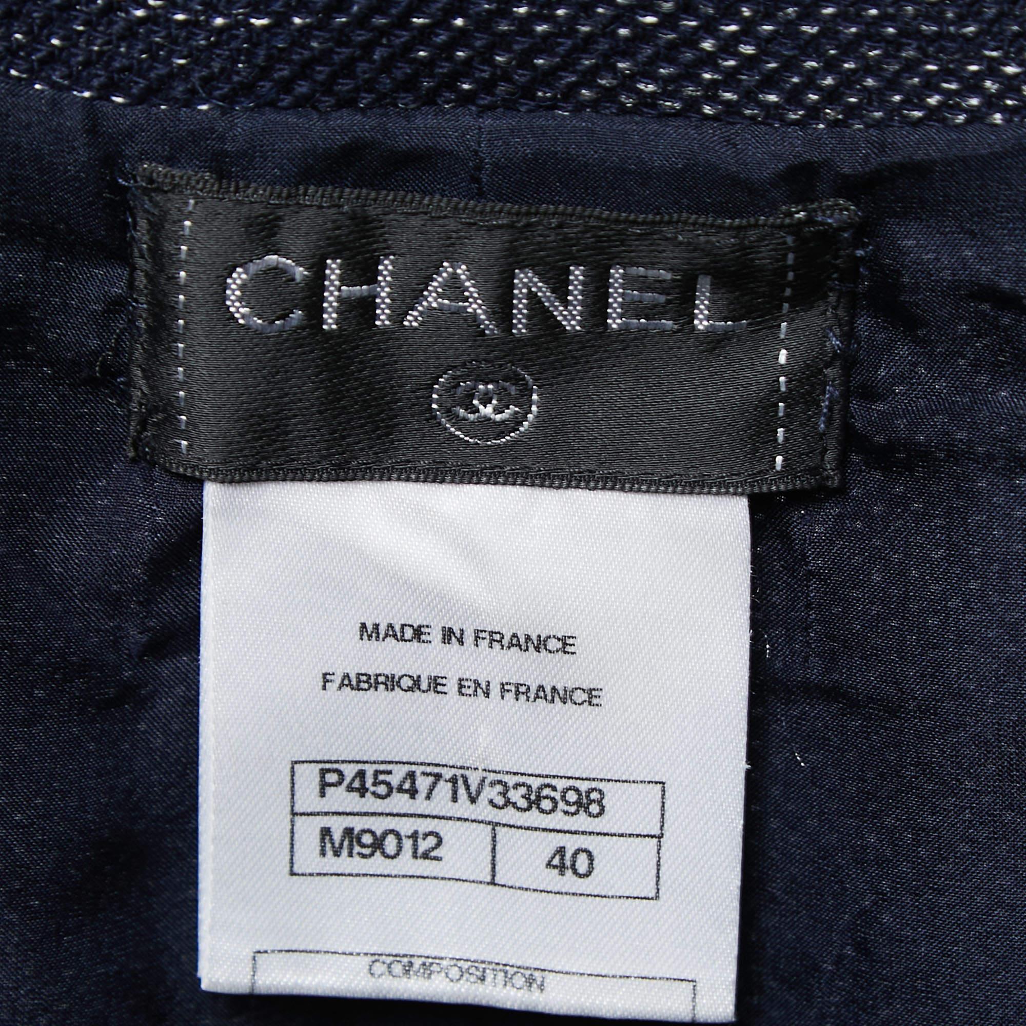 Women's Chanel Blue Tweed Shorts M